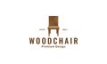 Minimalist wood chair modern furniture interior logo vector symbol icon design illustration Royalty Free Stock Photo