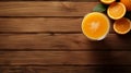 Minimalist Wood Table Orange Juice - Birds-eye-view