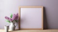 Minimalist Wooden Frame With Lilac: A Delicate And Elegant Design