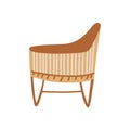 Minimalist Wooden wicker crib for a newborn baby Royalty Free Stock Photo