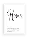 Minimalist Wording Design, Home definition, Wall Decor, Wall Decals Vector, Home noun description, Wordings Design