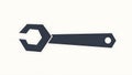 Minimalist Wrench Icon: Settings, Repair, and Service Tool Royalty Free Stock Photo