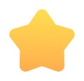 Minimalist yellow star shape with gradient effect on white background Royalty Free Stock Photo