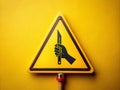 Prevent Workplace Injuries A Minimalist Warning Sign Highlights the Danger of Sharp Tools and the Risk of Hand Royalty Free Stock Photo
