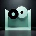 Minimalist Yin Yang Symbol in Abstract Room