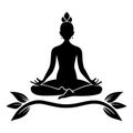 Minimalist Yoga Pose Silhouette Vector. Royalty Free Stock Photo