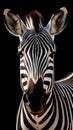 Minimalist Zebra on Dark Background AI Generated