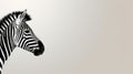 Minimalist Zebra Head On Black And White Background