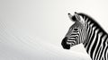 Minimalist Zebra Head On Gray Background - Ultra Hd Digital Art
