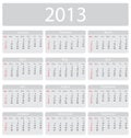 Minimalistic 2013 calendar Royalty Free Stock Photo