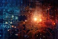 minimalistic abstract background with circuitry patterns and binary code, symbolizing the intricate workings of technology Royalty Free Stock Photo