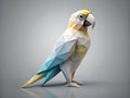 Minimalistic Abstract Low-Poly Parrot in Soft Pastel Tones Royalty Free Stock Photo