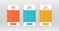 Minimalistic abstract pricing comparison list template design