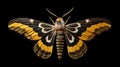 Minimalistic African Deathshead Hawkmoth AI Generated Royalty Free Stock Photo