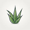 Minimalistic Aloe Vera Plant Vector Illustration With Alchemical Symbolism