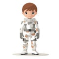 Minimalistic Animation of a Kid Soldier AI Generated