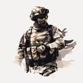 Minimalistic Animation of a Soldier AI Generated