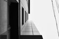 Minimalistic architecture. Modern building facade. Black and white