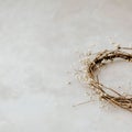 Minimalistic background with a wreath of thin twigs