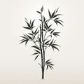 Minimalistic Bamboo Tree Vector Illustration With Dark Gray And Beige Tones