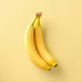 Minimalistic Banana Design On Light Yellow Background