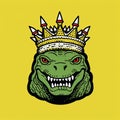 Minimalistic Basquiat-style Dimetrodon Crown Drawing In Png Format