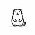 Minimalistic Beaver Icon On White Background