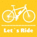 Minimalistic bike poster Let s Ride. Black mountain bicycle with a chain. Vector illustration Royalty Free Stock Photo