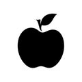 Minimalistic Black Apple Icon On White Background