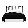 Minimalistic Black Bed Illustration With Solid Silhouette Royalty Free Stock Photo