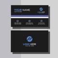 Minimalistic Black And Blue Business Card