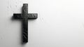 Minimalistic Black Cross on White Background. A minimalistic design featuring a textured black cross on a white