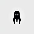 Minimalistic Black Ghost Logo With White Eyes Royalty Free Stock Photo