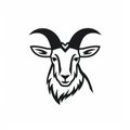 Minimalistic Black Goat Icon - 2d Lineal Vector Design