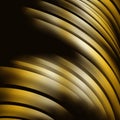 Minimalistic black gradient wavy background with metallic gold glitter. Royalty Free Stock Photo