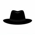 Minimalistic Black Hat Silhouette On White Background Royalty Free Stock Photo