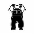 Minimalistic Black Kids Overall Icon - Graphic Outlines, Bold Designs