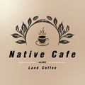 A minimalistic black logo with nature style for a coffee shop