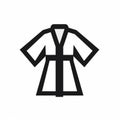 Minimalistic Black Robe Icon - Oriental Kimono Design