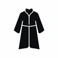 Minimalistic Black Robe Icon - Simple Flat Design Tunic Symbol