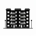 Minimalistic Black And White Apartment Building Graphic