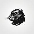 Minimalistic Black And White Beaver Head Graphic For Clean And Simple Designs