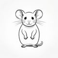 Minimalistic Black And White Cartoon Mouse Vector Illustration Royalty Free Stock Photo