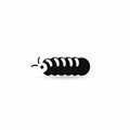 Minimalistic Black And White Caterpillar Icon For Graphic Design