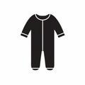 Minimalistic Black And White Child\'s Onesie Illustration