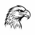 Minimalistic Black And White Eagle Head Design Royalty Free Stock Photo