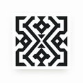 Minimalistic Black And White Geometric Design: Symbolic Nabis Inspired Square Pattern