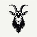 Minimalistic Black And White Goat Tattoo Illustration Royalty Free Stock Photo