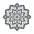 Minimalistic Black And White Mandala Pattern: Easy Art Icon