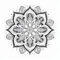 Minimalistic Black And White Mandala Tattoo With Nature-based Patterns Royalty Free Stock Photo